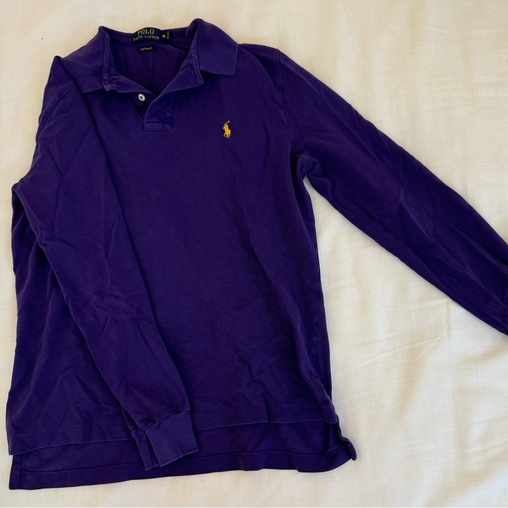 POLO Ralph Laurent Purple Long Sleeve Polo